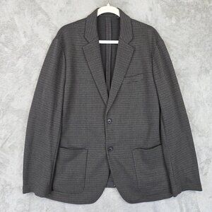 Uniqlo Blazer Mens XL Gray Check Two Button Textured Sport Coat Jacket Casual
